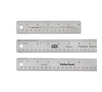 sourcing map 3pcs Stainless Steel Rulers with Non-Skid Backing 15cm/6" 30cm/12" 45cm/18" Inch and Metric Metal Ruler Straight Edge Measuring Tool