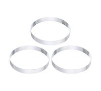 sourcing map 3Pcs Stainless Steel Tarts Rings 6.3" Perforated Metal Circle Baking Dessert Mousse Round Cake Ring Non Stick for Home Kitchen Food Cheese Making Tool