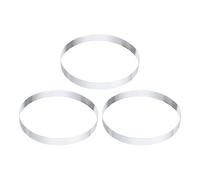 sourcing map 3Pcs Stainless Steel Tarts Rings 7.1" Perforated Metal Circle Baking Dessert Mousse Round Cake Ring Non Stick for Home Kitchen Food Cheese Making Tool