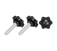 sourcing map 3Pcs Star Knobs, M10x40mm Plastic Hex Shaped Clamping Handle Screw Knobs, Hand Tightening Star Screw Knob for Machinery Umbrella Base Replacement