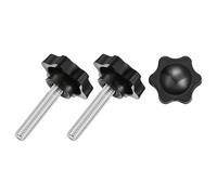 sourcing map 3Pcs Star Knobs, M8x40mm Plastic Hex Shaped Clamping Handle Screw Knobs, Hand Tightening Star Screw Knobs for Machinery Umbrella Base Replacement