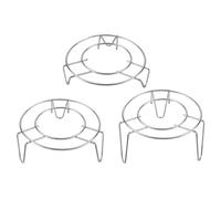 sourcing map 3pcs Steam Rack 4.5" Dia Stainless Steel Trivets Steaming Steamer Rack Basket for Pots, Electric Pressure Cooker, Pan, Silver (1"/1.8"/2.6" Tall)