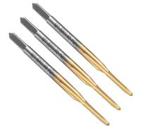 sourcing map 3pcs Straight Flute Thread Tap, M1.6 x 0.35 Metric Titanium Coated Screw Threading Tapping Tool Thread Milling Machine Taps, High-Speed Steel 6542 (HSS 6542)
