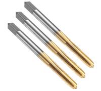 sourcing map 3pcs Straight Flute Thread Tap, M5 x 0.8 Metric Titanium Coated Screw Threading Tapping Tool Thread Milling Machine Taps, High-Speed Steel 6542 (HSS 6542)