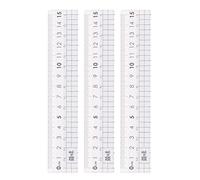 sourcing map 3pcs Straight Ruler 15cm Metric Clear Measuring Tool Checkered Design with Wavy Line, Light Blue