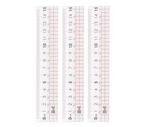 sourcing map 3pcs Straight Ruler 15cm Metric Clear Measuring Tool Checkered Design with Wavy Line, Light Pink