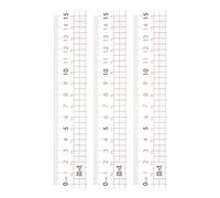sourcing map 3pcs Straight Ruler 15cm Metric Clear Measuring Tool Checkered Design with Wavy Line, White