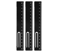sourcing map 3pcs Straight Ruler 15cm Metric Metal Aluminum Alloy Measuring Bookmark Clip Ruler Scale Tool for Measure Study Reading Classroom Office, Black