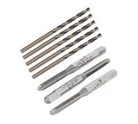 sourcing map 3pcs Straight Threaded Tap M3 x 0.5 Metric SKS2 3 Flutes & 5 Pcs Straight Shank Twist Drill Bits 2.5mm High Speed Steel