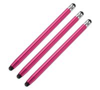 sourcing map 3pcs Stylus Pens for Touch Screens Dual Rubber Tips Capacitive Stylus Universal Tablet Pen Sensitivity Precision, Rose Red