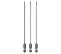 sourcing map 3pcs T10 Torx Head Screwdriver Bit 1/4" Hex Shank 6" (150mm) Long Magnetic No Hole Tip Tamper Proof 6 Point Star Screw Driver Drill Bits S2 Steel Industrial Power Screwdrivers