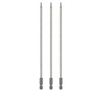 sourcing map 3pcs T10 Torx Head Screwdriver Bit 1/4" Hex Shank 8" (200mm) Long Magnetic No Hole Tip Tamper Proof 6 Point Star Screw Driver Drill Bits S2 Steel Industrial Power Screwdrivers