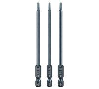 sourcing map 3pcs T10 Torx Screwdriver Bit 1/4" Hex Shank 4" Long S2 Steel Magnetic 6 Point Screw Driver Bits Industrial Grade Tamper Proof Star Drill Bits with Hole Torx Head
