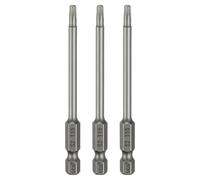 sourcing map 3pcs T15 Torx Head Screwdriver Bit 1/4" Hex Shank 3.15" (80mm) Long Magnetic No Hole Tip Tamper Proof 6 Point Star Screw Driver Drill Bits S2 Steel Industrial Power Screwdrivers