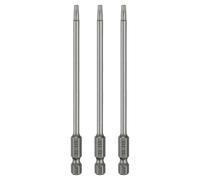 sourcing map 3pcs T15 Torx Head Screwdriver Bit 1/4" Hex Shank 4.3" (110mm) Long Magnetic No Hole Tip Tamper Proof 6 Point Star Screw Driver Drill Bits S2 Steel Industrial Power Screwdrivers