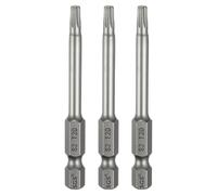 sourcing map 3pcs T20 Torx Head Screwdriver Bit 1/4" Hex Shank 2.6" (65mm) Long Magnetic No Hole Tip Tamper Proof 6 Point Star Screw Driver Drill Bits S2 Steel Industrial Power Screwdrivers