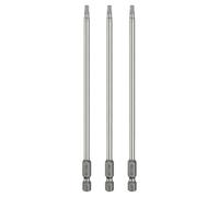 sourcing map 3pcs T20 Torx Head Screwdriver Bit 1/4" Hex Shank 6" (150mm) Long Magnetic No Hole Tip Tamper Proof 6 Point Star Screw Driver Drill Bits S2 Steel Industrial Power Screwdrivers