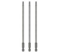sourcing map 3pcs T25 Torx Head Screwdriver Bit 1/4" Hex Shank 6" (150mm) Long Magnetic No Hole Tip Tamper Proof 6 Point Star Screw Driver Drill Bits S2 Steel Industrial Power Screwdrivers