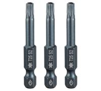 sourcing map 3pcs T25 Torx Screwdriver Bit 1/4" Hex Shank 2" Long S2 Steel Magnetic 6 Point Screw Driver Bits Industrial Grade Tamper Proof Star Drill Bits with Hole Torx Head