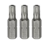 sourcing map 3pcs T27 Torx Screwdriver Bit 1/4" Hex Shank 25mm/1" Length S2 Steel Star 6 Point Head Hex Security Screw Driver Bits with Hole for Impact Electric Screw Driver Power Tools, Grey