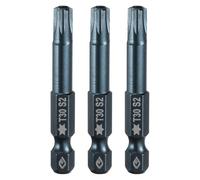 sourcing map 3pcs T30 Torx Screwdriver Bit 1/4" Hex Shank 2" Long S2 Steel Magnetic 6 Point Screw Driver Bits Industrial Grade Tamper Proof Star Drill Bits with Hole Torx Head