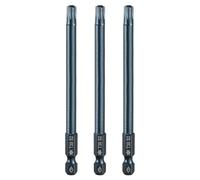 sourcing map 3pcs T30 Torx Screwdriver Bit 1/4" Hex Shank 4" Long S2 Steel Magnetic 6 Point Screw Driver Bits Industrial Grade Tamper Proof Star Drill Bits with Hole Torx Head