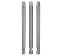 sourcing map 3pcs T40 Torx Head Screwdriver Bit 1/4" Hex Shank 4" (100mm) Long Magnetic No Hole Tip Tamper Proof 6 Point Star Screw Driver Drill Bits S2 Steel Industrial Power Screwdrivers