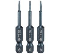 sourcing map 3pcs T5 Torx Screwdriver Bit 1/4" Hex Shank 2" Long S2 Steel Magnetic 6 Point Screw Driver Bits Industrial Grade Tamper Proof Star Drill Bits with No Hole Torx Head