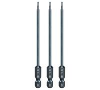 sourcing map 3pcs T6 Torx Screwdriver Bit 1/4" Hex Shank 4" Long S2 Steel Magnetic 6 Point Screw Driver Bits Industrial Grade Tamper Proof Star Drill Bits with Hole Torx Head