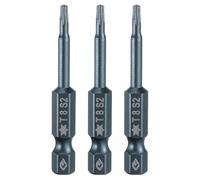 sourcing map 3pcs T8 Torx Screwdriver Bit 1/4" Hex Shank 2" Long S2 Steel Magnetic 6 Point Screw Driver Bits Industrial Grade Tamper Proof Star Drill Bits with Hole Torx Head