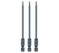 sourcing map 3pcs T8 Torx Screwdriver Bit 1/4" Hex Shank 4" Long S2 Steel Magnetic 6 Point Screw Driver Bits Industrial Grade Tamper Proof Star Drill Bits with Hole Torx Head