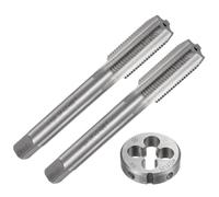 sourcing map 3pcs Tap and Die Set, Metric M12 x 1.25 Thread Taps & Round Die, Tapping Threading Tool Tap & Die Kit for Nut Screw Bolt Thread Repair