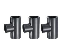 sourcing map 3pcs Tee PVC Fitting 3/4 x 1/2 3 Way Connector Furniture Build Grade Pipe Coupling Elbow Fittings for Sewer Plumbing Drain Pipe Water Supplies Build Garden
