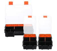 sourcing map 3pcs Toolbox Organizer Portable Plastic Hardware Organizer Box Small Accessories Toolbox with Removable Dividers & Compartments for Screws Nails