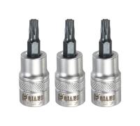 sourcing map 3Pcs Torx Bit Socket 3/8" Drive T27 S2 Steel Star Head Screwdriver Drill Bits CR-V Steel Socket Adapter for Home Auto Axle Hex Nuts Bolts Repair