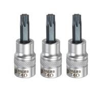 sourcing map 3Pcs Torx Bit Socket 3/8" Drive T40 S2 Steel Star Head Screwdriver Drill Bits CR-V Steel Socket Adapter for Home Auto Axle Hex Nuts Bolts Repair