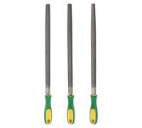 sourcing map 3pcs Triangle Coarse/Medium/Thin Cut File 12" Double Cut Teeth High Carbon Steel Hand Rasp File Plastic Handle for Metal Wood Deburring Removing
