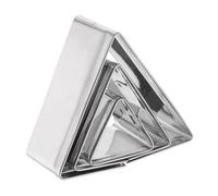 sourcing map 3Pcs Triangle Cookie Cutters Set Assorted Sizes Stainless Steel Geometric Frame Holiday Cookie Cutters Biscuit Mould for Pastry Fondant Cake Cookie