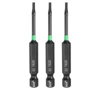 sourcing map 3pcs Triangle Screwdriver Bit 70mm / 2.76" Length S2 Steel TA20 Magnetic Screwdriver Drill Bits Power Tools with 1/4" Hex Shank for Electrician Mechanic Precision Repair