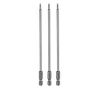 sourcing map 3pcs TT10 Security Torx Head Screwdriver Bit 6" (150mm) Long 1/4" Hex Shank Magnetic Tamper Proof 6 Point Star Screw Driver Drill Bits S2 Steel Hole Tip Industrial Power Tools