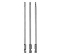 sourcing map 3pcs TT25 Security Torx Head Screwdriver Bit 6" (150mm) Long 1/4" Hex Shank Magnetic Tamper Proof 6 Point Star Screw Driver Drill Bits S2 Steel Hole Tip Industrial Power Tools