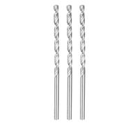 sourcing map 3pcs Twist Drill Bit 5.2mm Dia 130mm (5.12") Extra Long High-Speed Steel Spiral Jobber Drill Bits Fully Ground Drilling Tools for Wood Plastic Aluminum Thin Metal Sheet