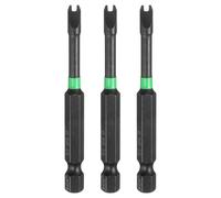 sourcing map 3pcs U Shaped Screwdriver Bit 70mm / 2.76" Length S2 Steel U4 Magnetic Screwdriver Drill Bits Power Tools with 1/4" Hex Shank for Electrician Mechanic Precision Repair