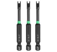 sourcing map 3pcs U Shaped Screwdriver Bit 70mm / 2.76" Length S2 Steel U6 Magnetic Screwdriver Drill Bits Power Tools with 1/4" Hex Shank for Electrician Mechanic Precision Repair
