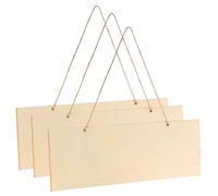 sourcing map 3Pcs Unfinished Hanging Wood Sign, 11.8 x 3.9 Inch Rectangle Box-Wood Blank Plaque for DIY Crafts Art Projects Home Decoration (Beige)