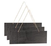 sourcing map 3Pcs Unfinished Hanging Wood Sign, 11.8 x 3.9 Inch Rectangle Box-Wood Blank Plaque for DIY Crafts Art Projects Home Decoration (Black)