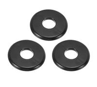 sourcing map 3Pcs Wall Split Flange, ABS Self-Adhesive Escutcheon Plate for 28mm/1.1" Diameter, Water Pipe Cover for Kitchen Toilet Faucet Decoration, Black