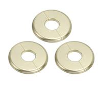 sourcing map 3Pcs Wall Split Flange, ABS Self-Adhesive Escutcheon Plate for 28mm/1.1" Diameter, Water Pipe Cover for Kitchen Toilet Faucet Decoration, Gold