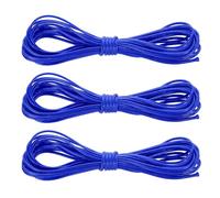 sourcing map 3Pcs Waxed Polyester Cord, 5.5 Yard 2mm Wax Bead Thread String Beading Cord String for Braiding Bracelets Necklace Jewelry Making, Medium Blue