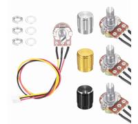 sourcing map 3Pcs WH-148 Potentiometer 3Pins B100K Ohm Linear Taper Rotary Potentiometer XH2.54 Variable Resistor Potentiometers with 3 Aluminum Knobs for Audio Equipment, DIY Electronics